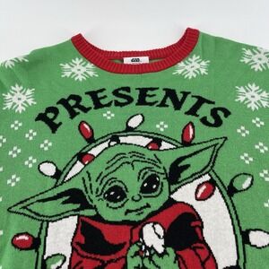 Star Wars‎ Baby Yoda Sweater Holiday Ugly Christmas Size M Long Sleeve